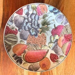Vintage Fruit Pattern Plate 10.25”